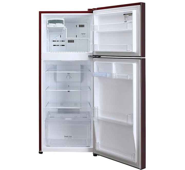 LG 260 Litres 2 Star Double Door Refrigerator (Ruby Glow GLN292BRGY)